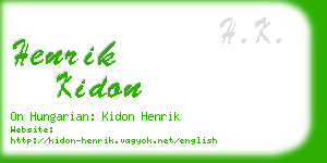 henrik kidon business card